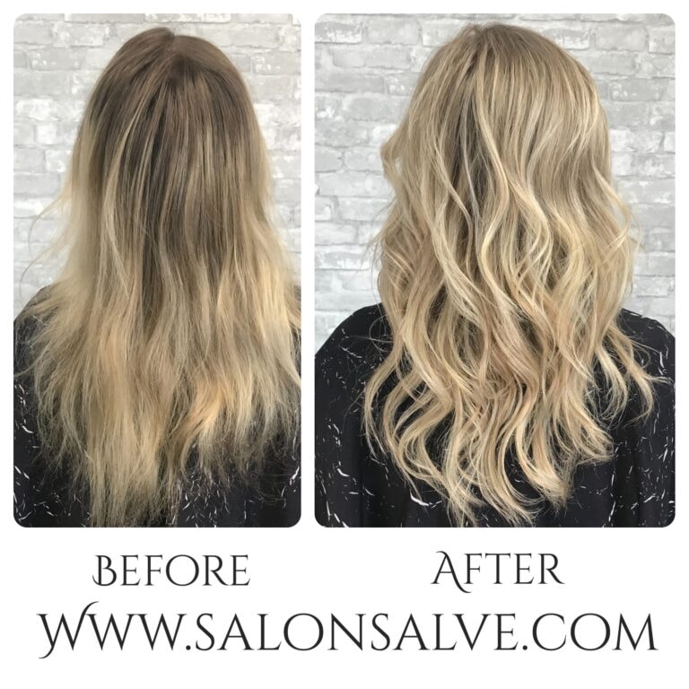 Before and after hair — styling volume texture